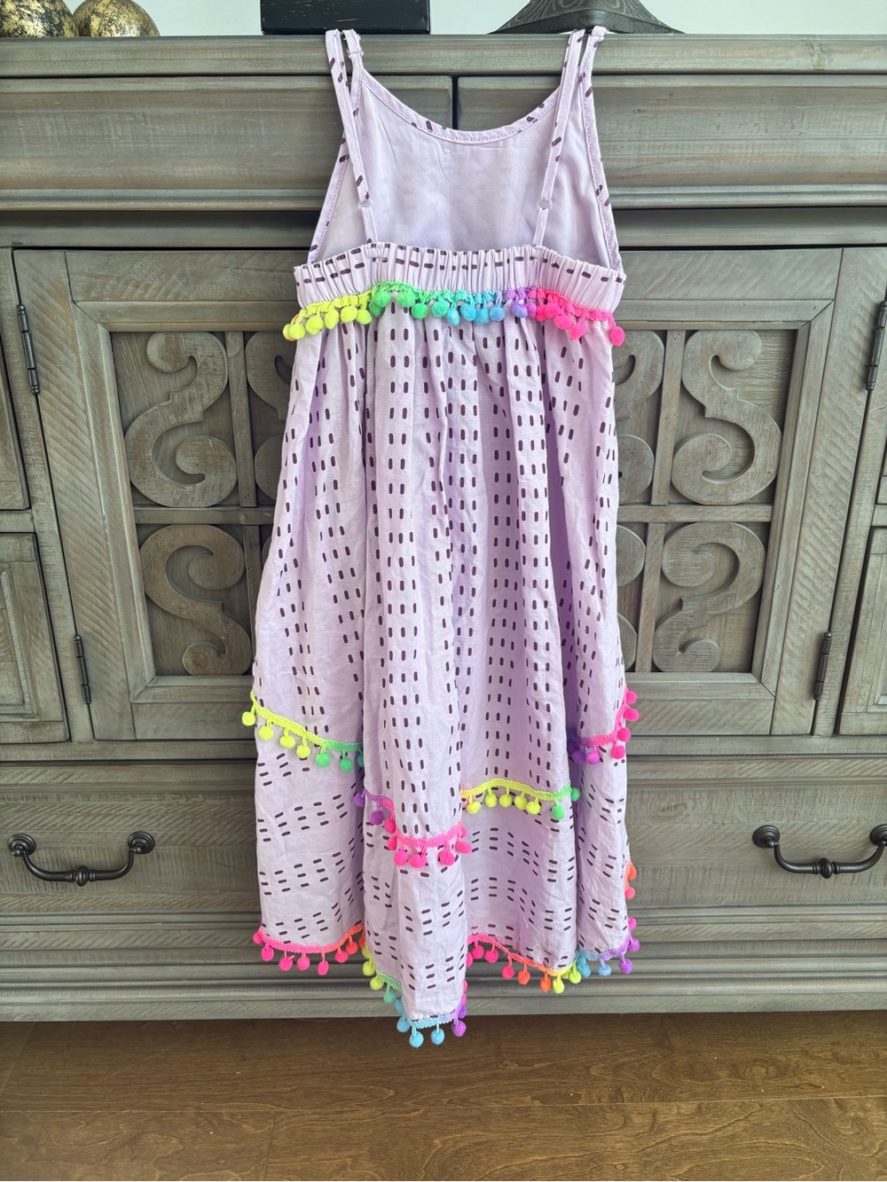 Lola + The Boys St. Barths Pom Pom High Low Dress Lavender (Sz 6) - Picture 6 of 7